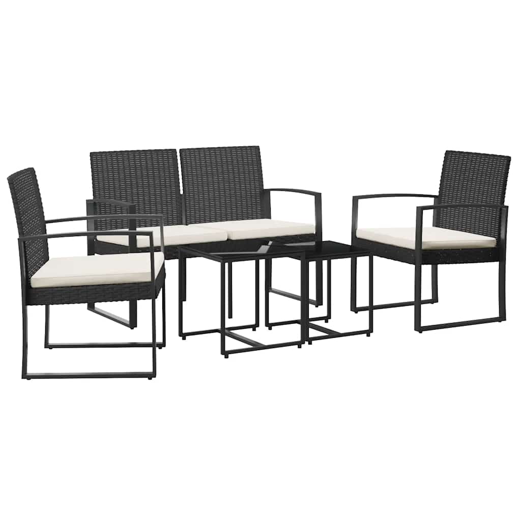 Maison Exclusive - 5-tlg. Garten-essgruppe Mit Kissen Schwarz Pp-