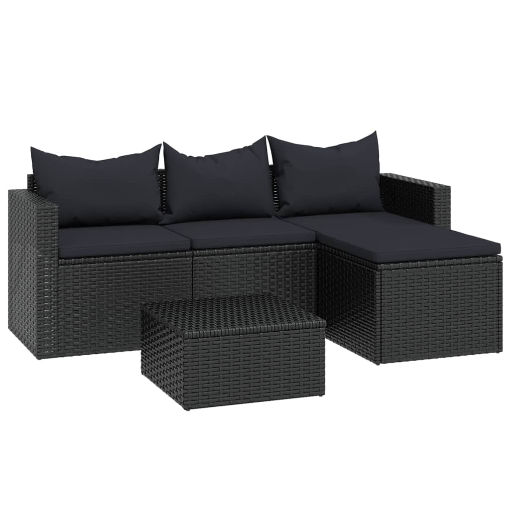 Maison Exclusive - Garten-lounge-set Schwarz Poly Rattan