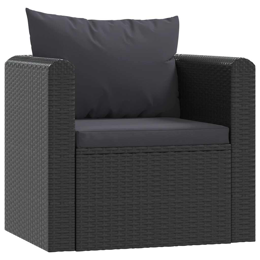 Maison Exclusive - Sessel Mit Auflagen Poly Rattan Schwarz