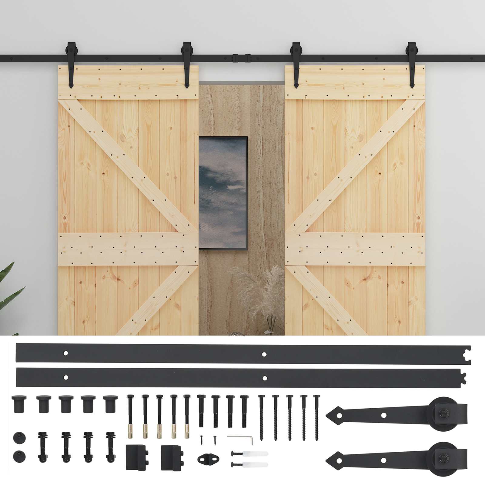 Maison Exclusive - Schiebetür 2 Stk. 90 X 210 Cm Massives Kiefern