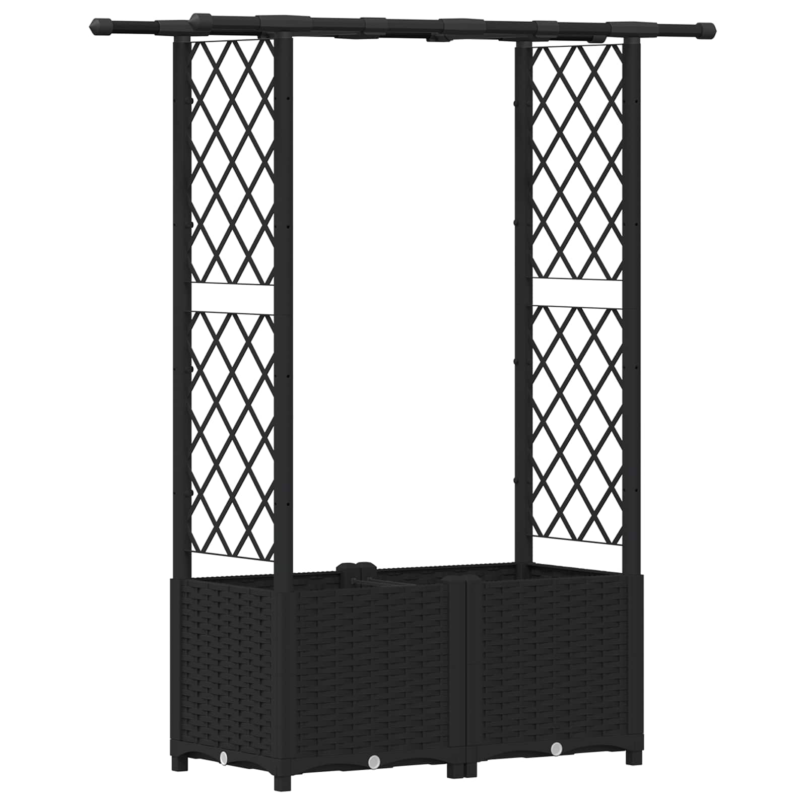 Maison Exclusive - Hochbeet Mit Rankgitter Und Dach Schwarz 124,5