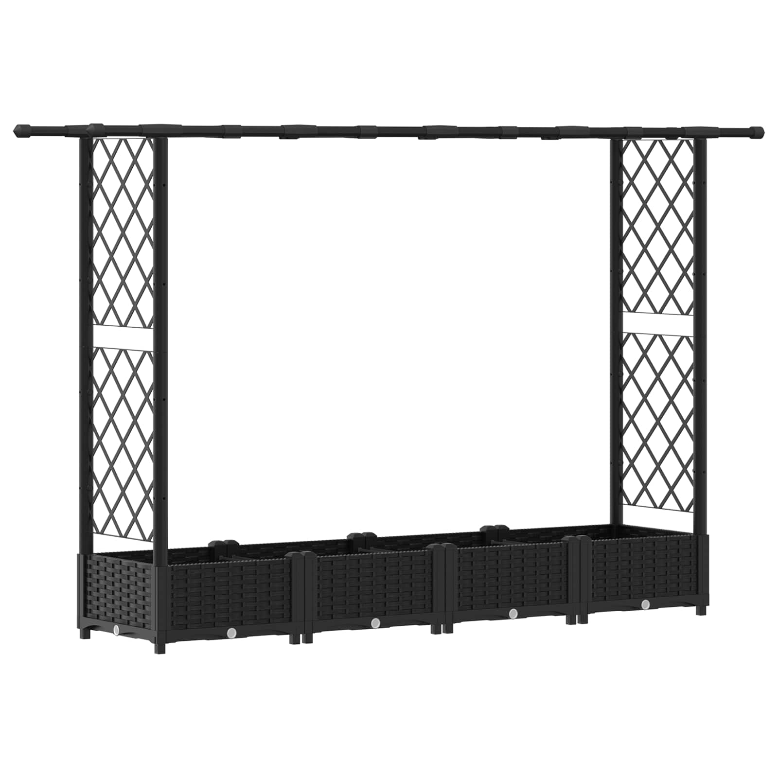 Maison Exclusive - Hochbeet Mit Rankgitter Und Dach Schwarz 203 X