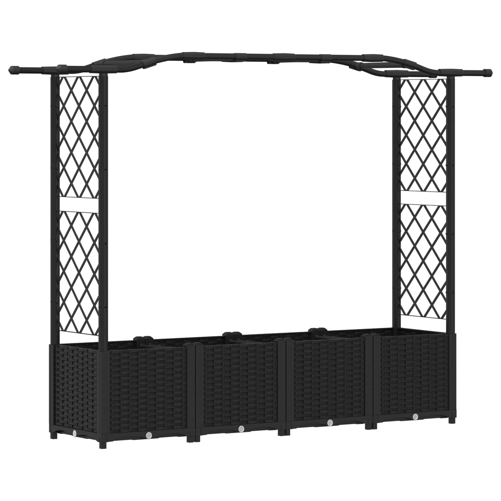 Maison Exclusive - Hochbeet Mit Rankgitter Und Dach Schwarz 204 X