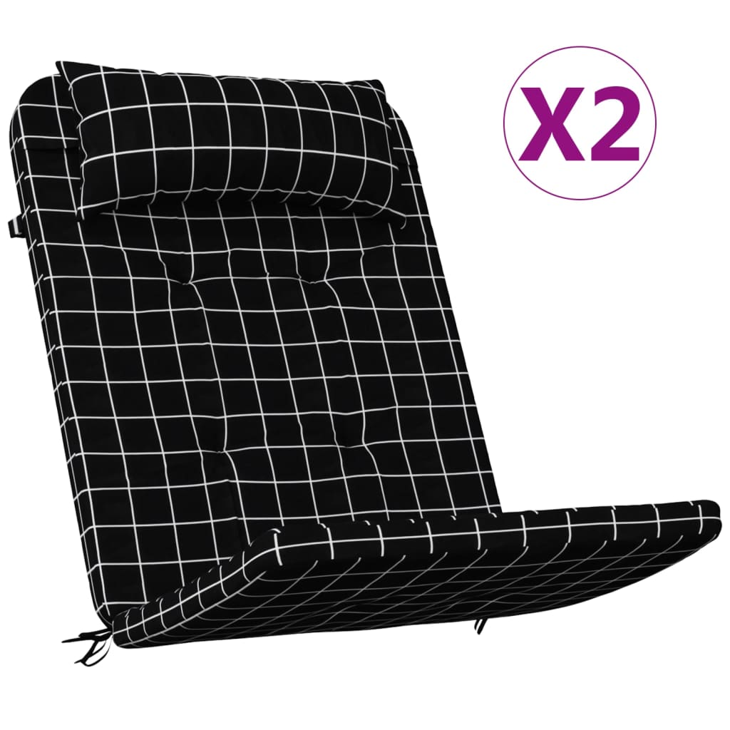 Maison Exclusive - Adirondack-auflagen 2 Stk. Schwarz Karomuster