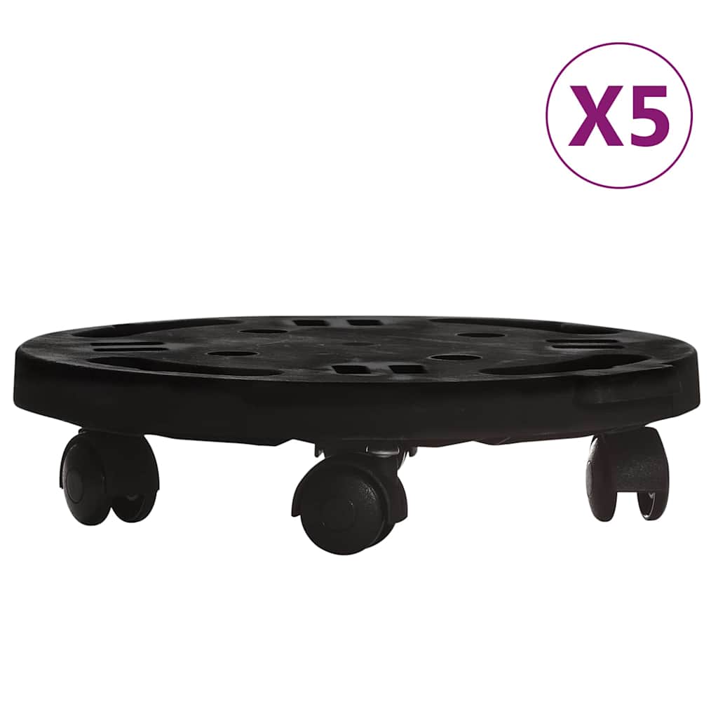 Maison Exclusive - Pflanzenroller 5 Stk. 30 Cm Durchmesser Schwar