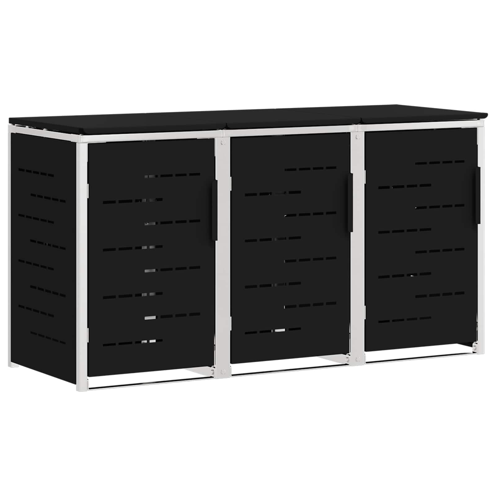 Maison Exclusive - Mülltonnenbox For 3 Bins 240l Edelstahl Schwar