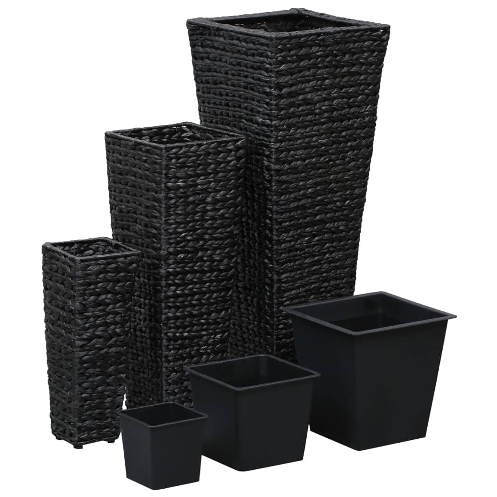 Maison Exclusive - Blumenkübel 3 Stk. Wasserhyazinthe Schwarz