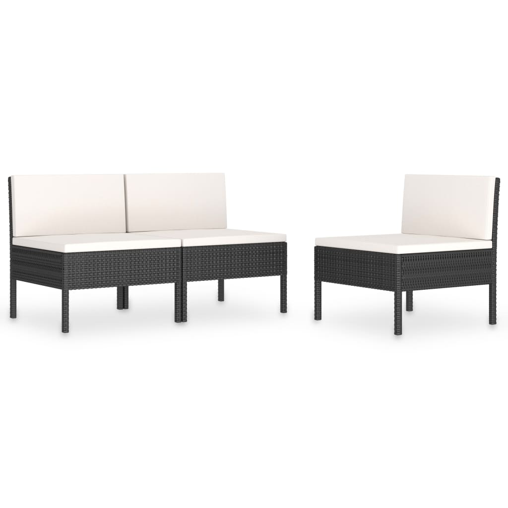 Maison Exclusive - Gartenstühle 3 Stk. Mit Auflagen Poly Rattan S
