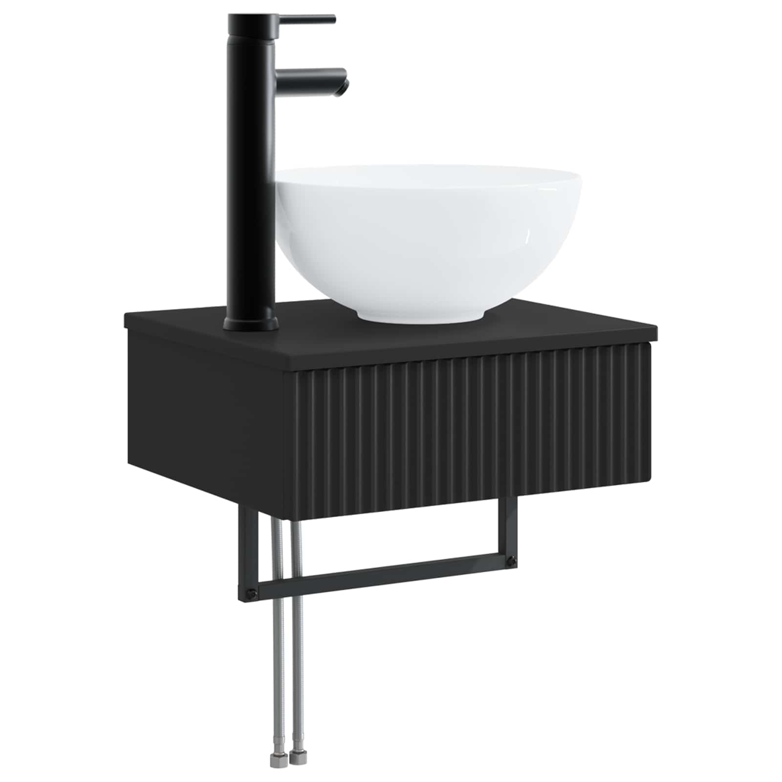 Maison Exclusive - Wandmontiertes Waschbecken Schwarz 40 X 35 X 3