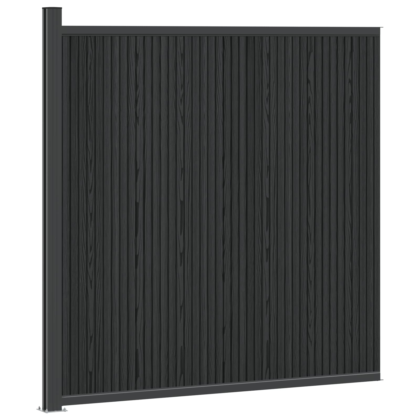 Maison Exclusive - Zaunelement Wpc Und Aluminium Schwarz