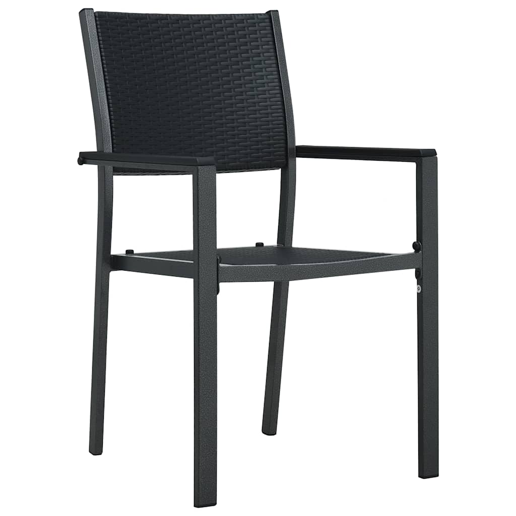 Maison Exclusive - Gartenstühle 4 Stk. Schwarz Kunststoff Rattan-