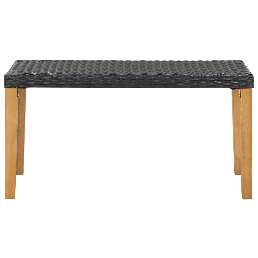 Maison Exclusive - Gartenbank 120 Cm Schwarz Poly Rattan Und Mass
