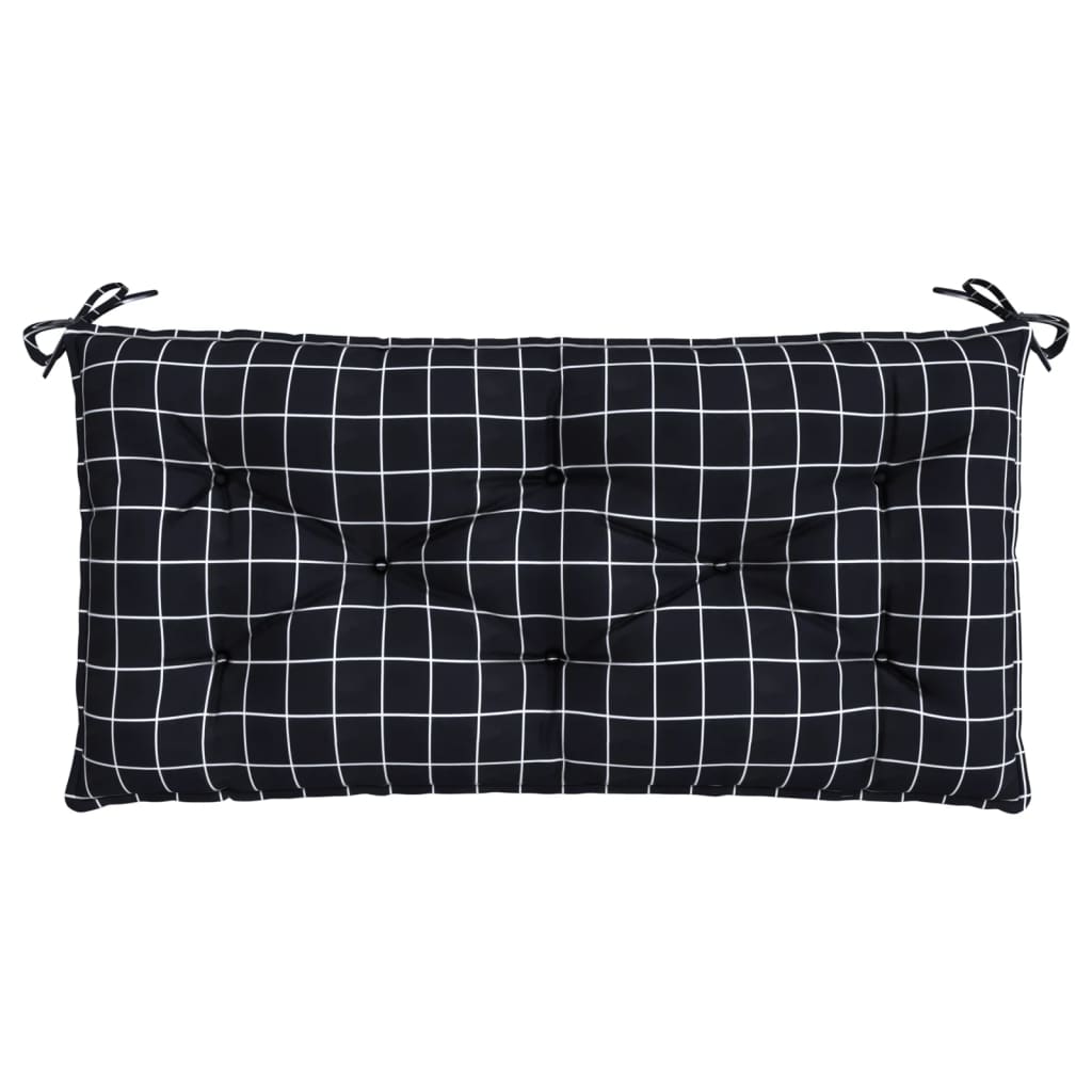 Maison Exclusive - Gartenbank-auflage Schwarz Karomuster 110x50x7