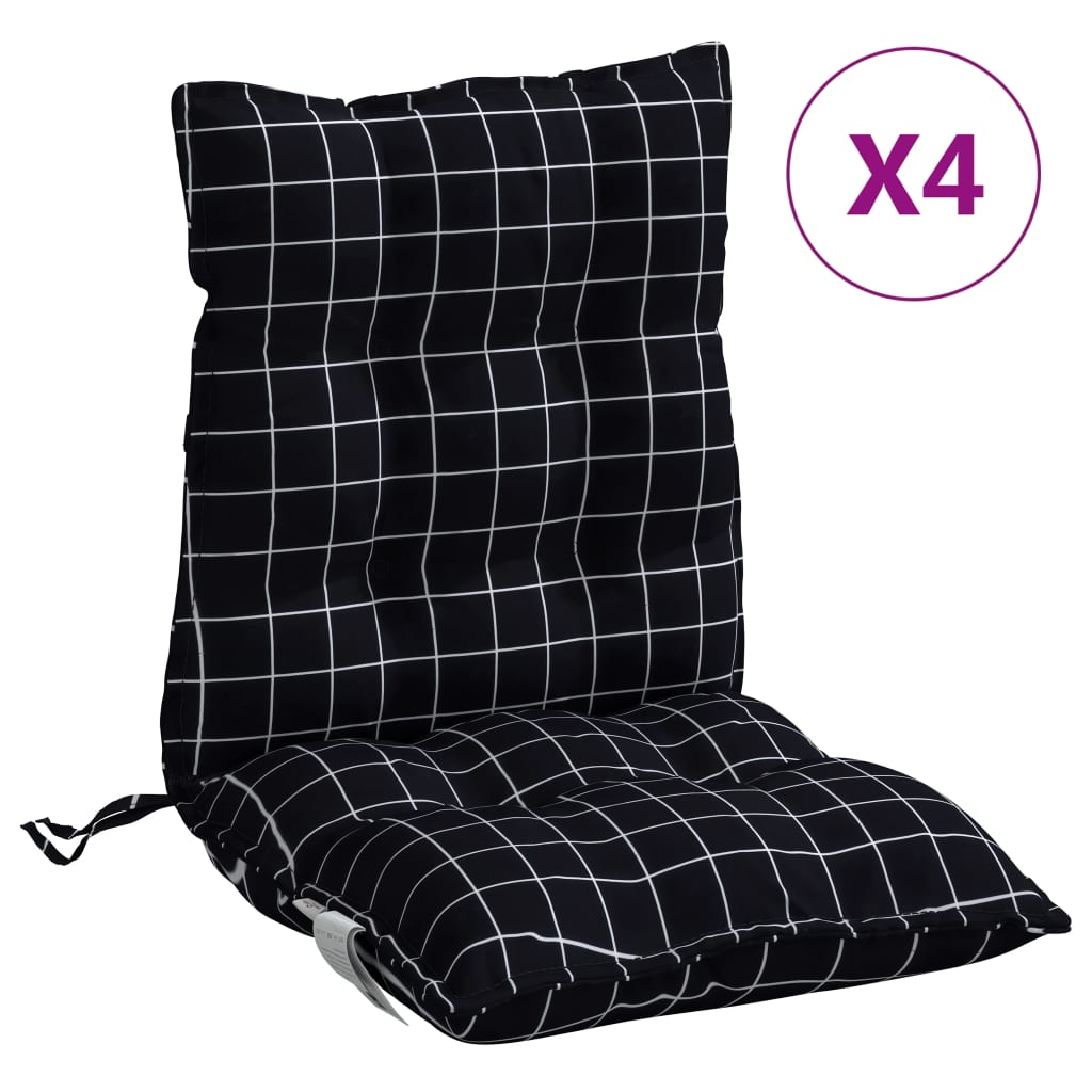 Maison Exclusive - Niedriglehner-auflagen 4 Stk. Schwarz Karomust
