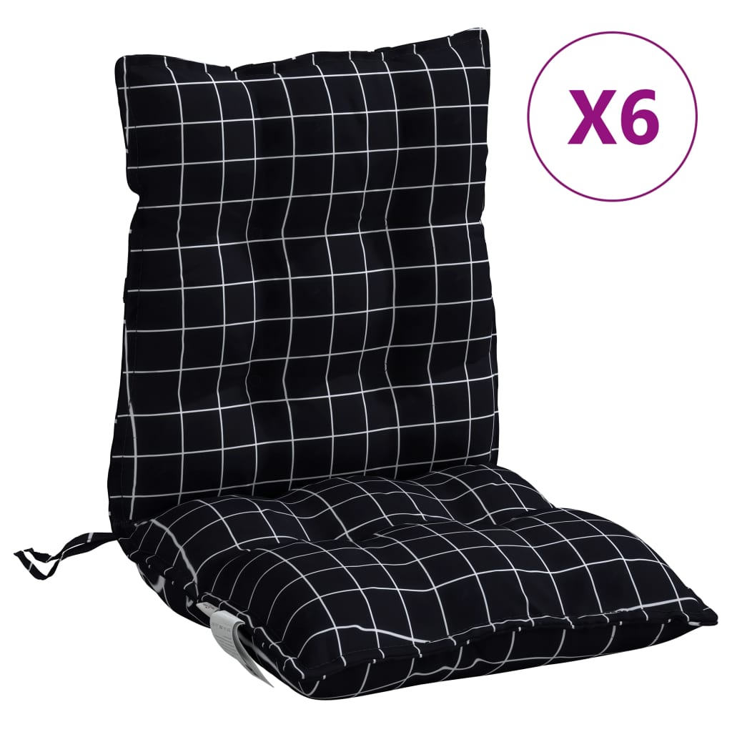 Maison Exclusive - Niedriglehner-auflagen 6 Stk. Schwarz Karomust