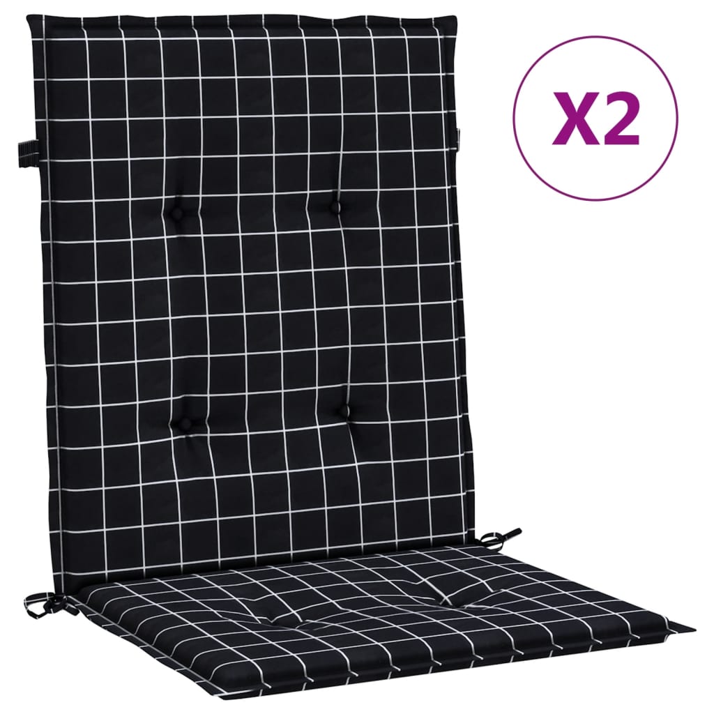 Maison Exclusive - Niedriglehner-auflagen 2 Stk. Schwarz Karomust