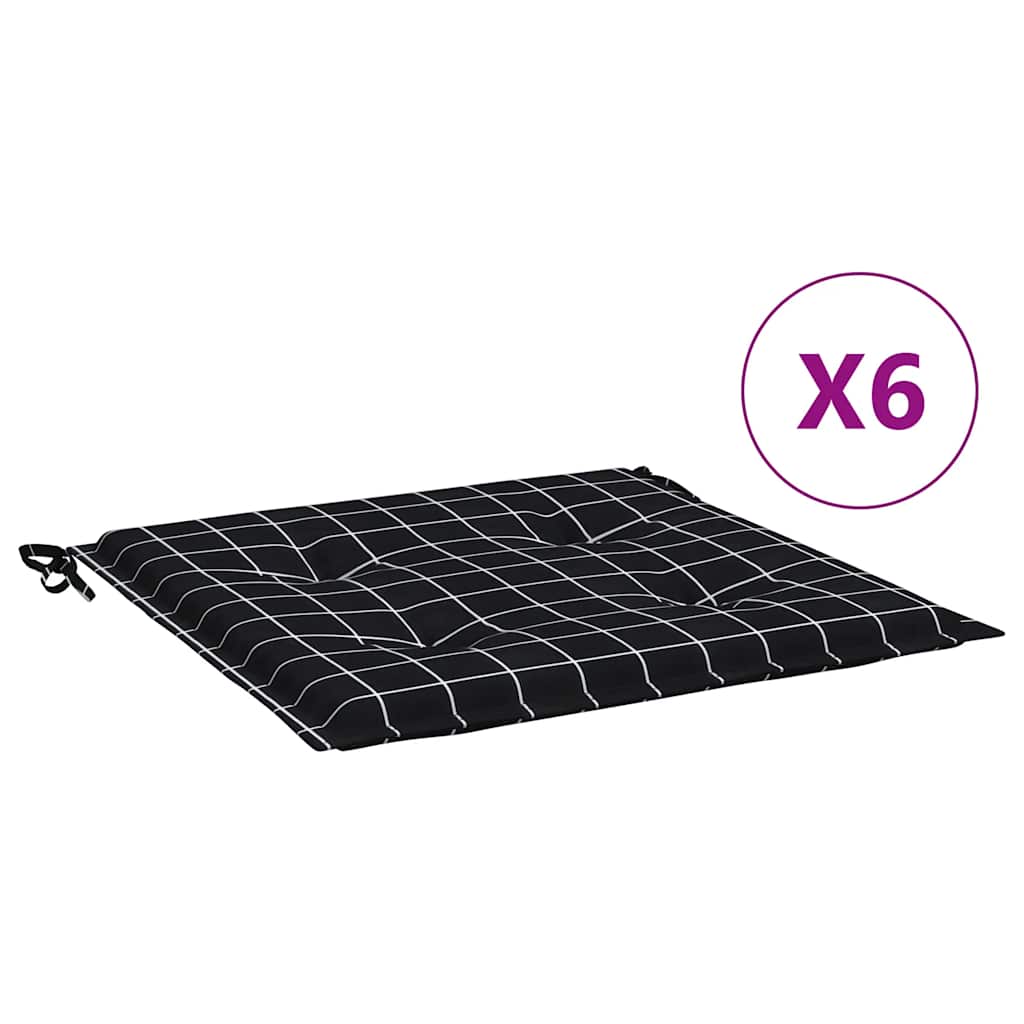 Maison Exclusive - Gartenstuhl-kissen 6 Stk. Schwarz Karomuster 5