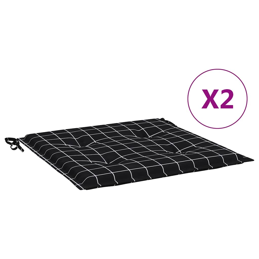 Maison Exclusive - Gartenstuhl-kissen 2 Stk. Schwarz Karomuster 4