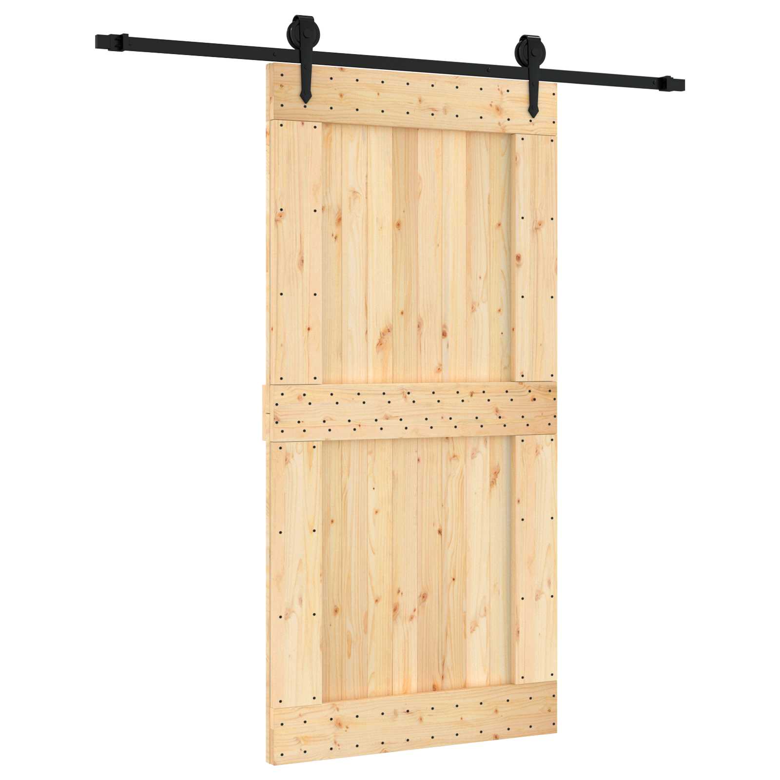 Maison Exclusive - Schiebetür Natürlich Und Schwarz 100 X 210 Cm