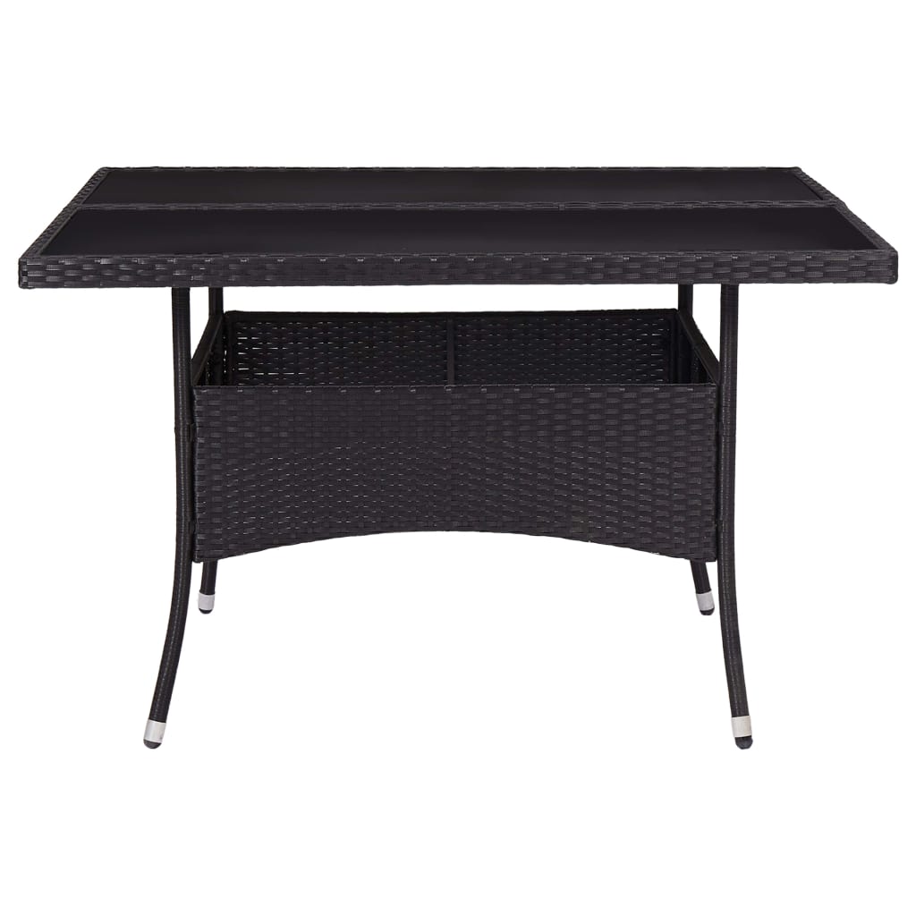 Maison Exclusive - Garten-esstisch Schwarz Poly Rattan Und Glas