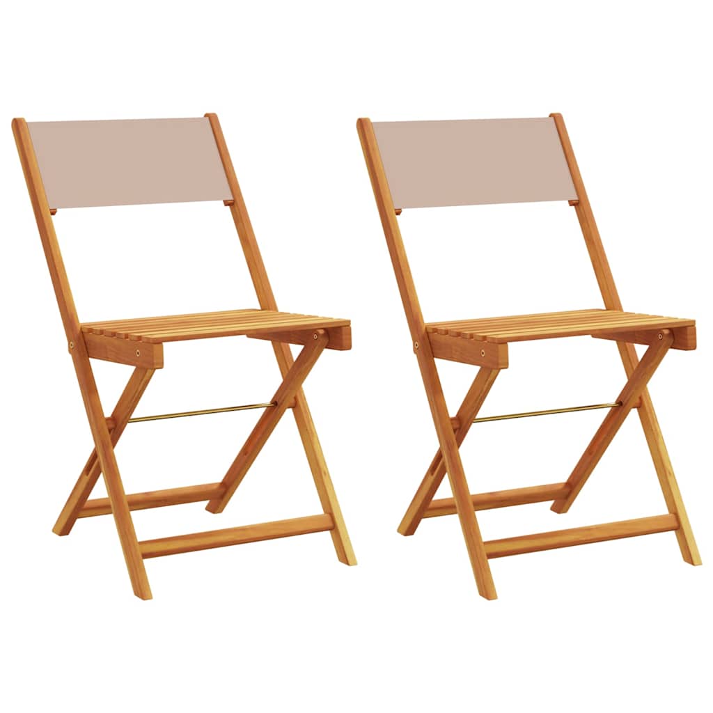 Maison Exclusive - Klappstühle, 2 Stück, Taupefarbenes Massivholz