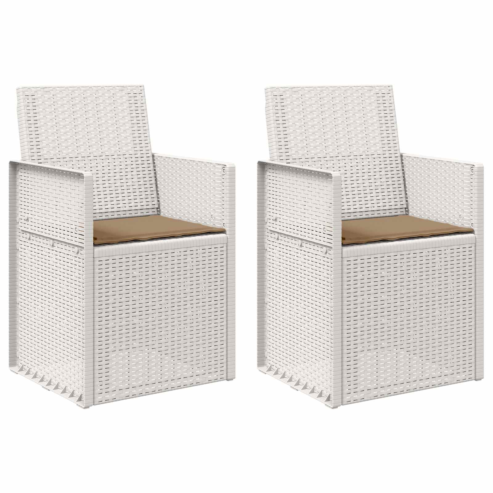 Maison Exclusive - Garten Esszimmerstühle 2 Stk. Weiß Und Taupe P