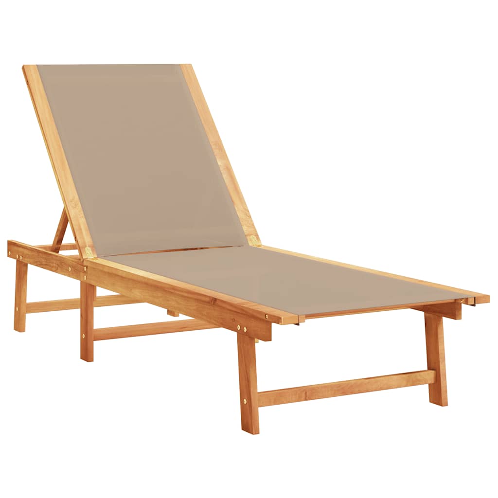 Maison Exclusive - Sonnenliege Taupe Massivholz Akazie Und Textil