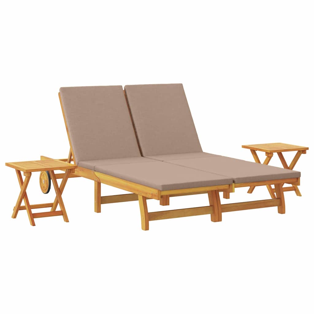 Maison Exclusive - Sonnenliege 3 Stk. Massivholz Akazie Taupe