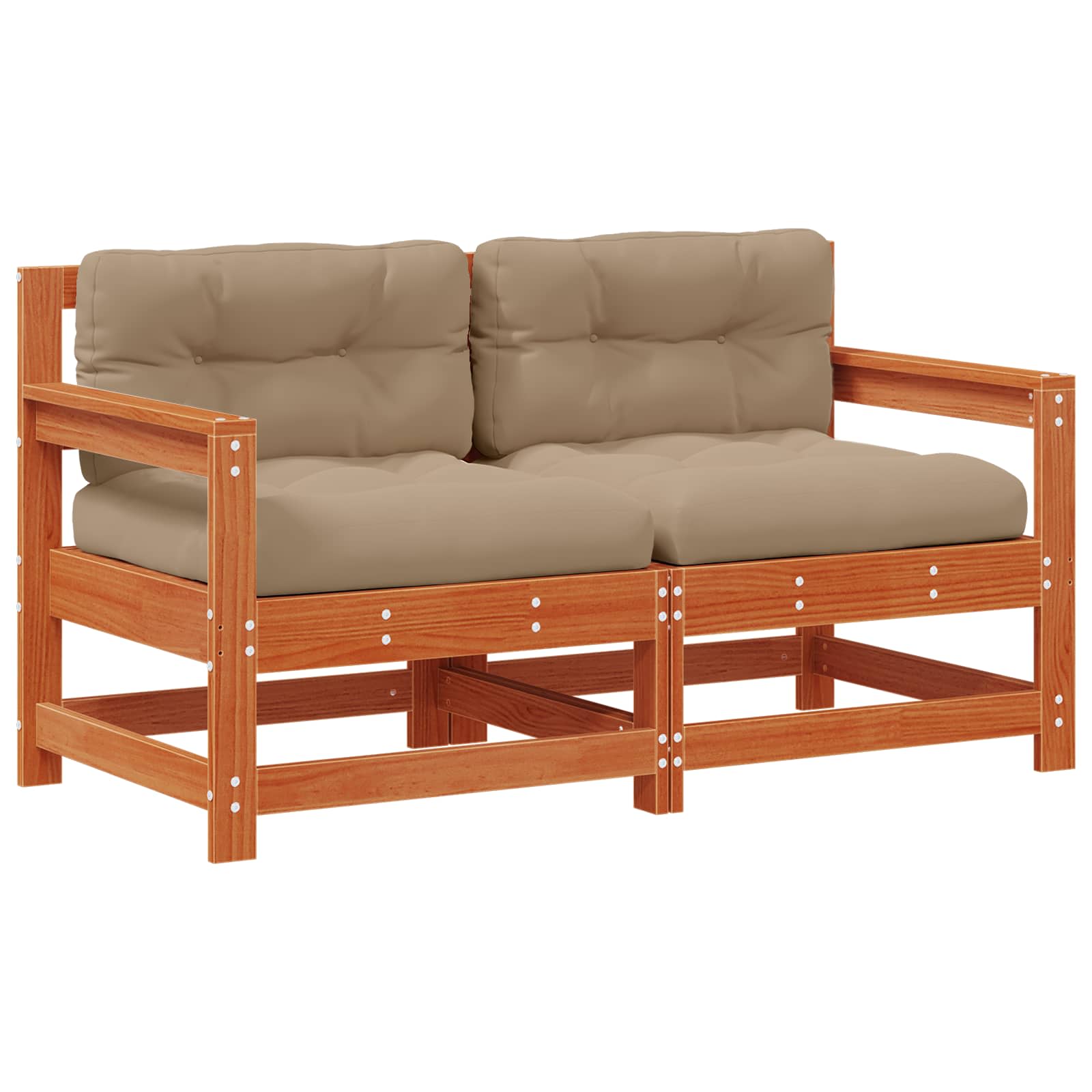 Maison Exclusive - 2 Stück Gartenecksofa Massives Kiefernholz Wac