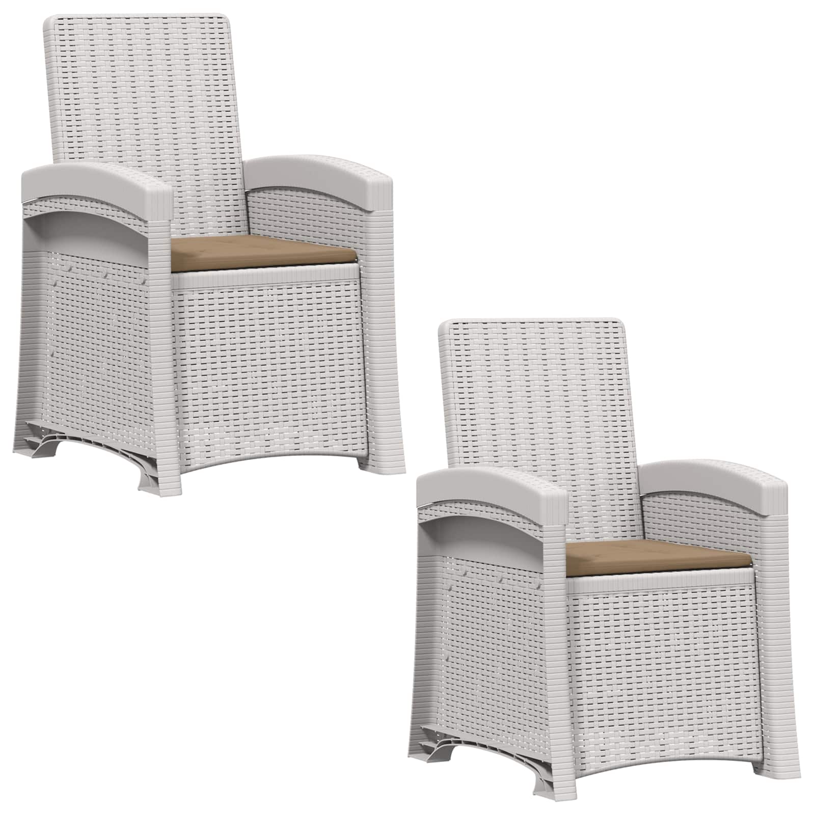 Maison Exclusive - Liegesessel Garten Rattan-optik 2 Stk. Weiß Un