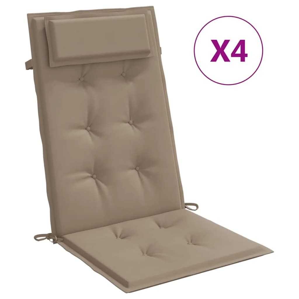 Maison Exclusive - Hochlehner-auflagen 4 Stk. Taupe Oxford-gewebe