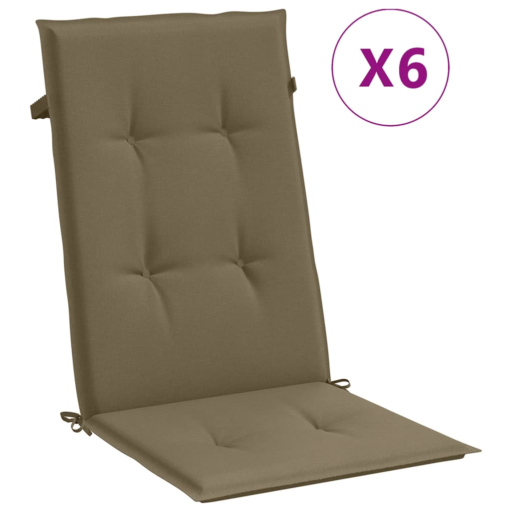 Maison Exclusive - Hochlehner-auflagen 6 Stk. Melange Taupe 120x5