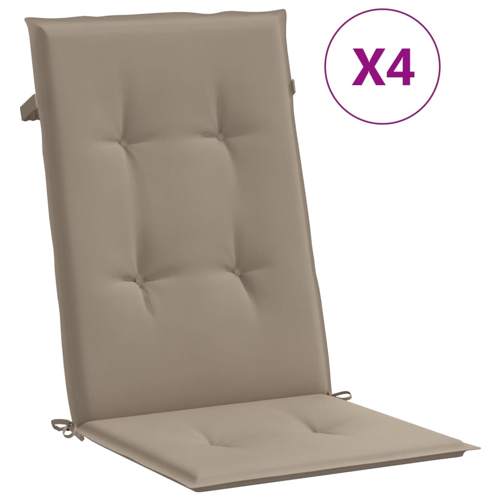 Maison Exclusive - Gartenstuhlauflagen Für Hochlehner 4stk. Taupe