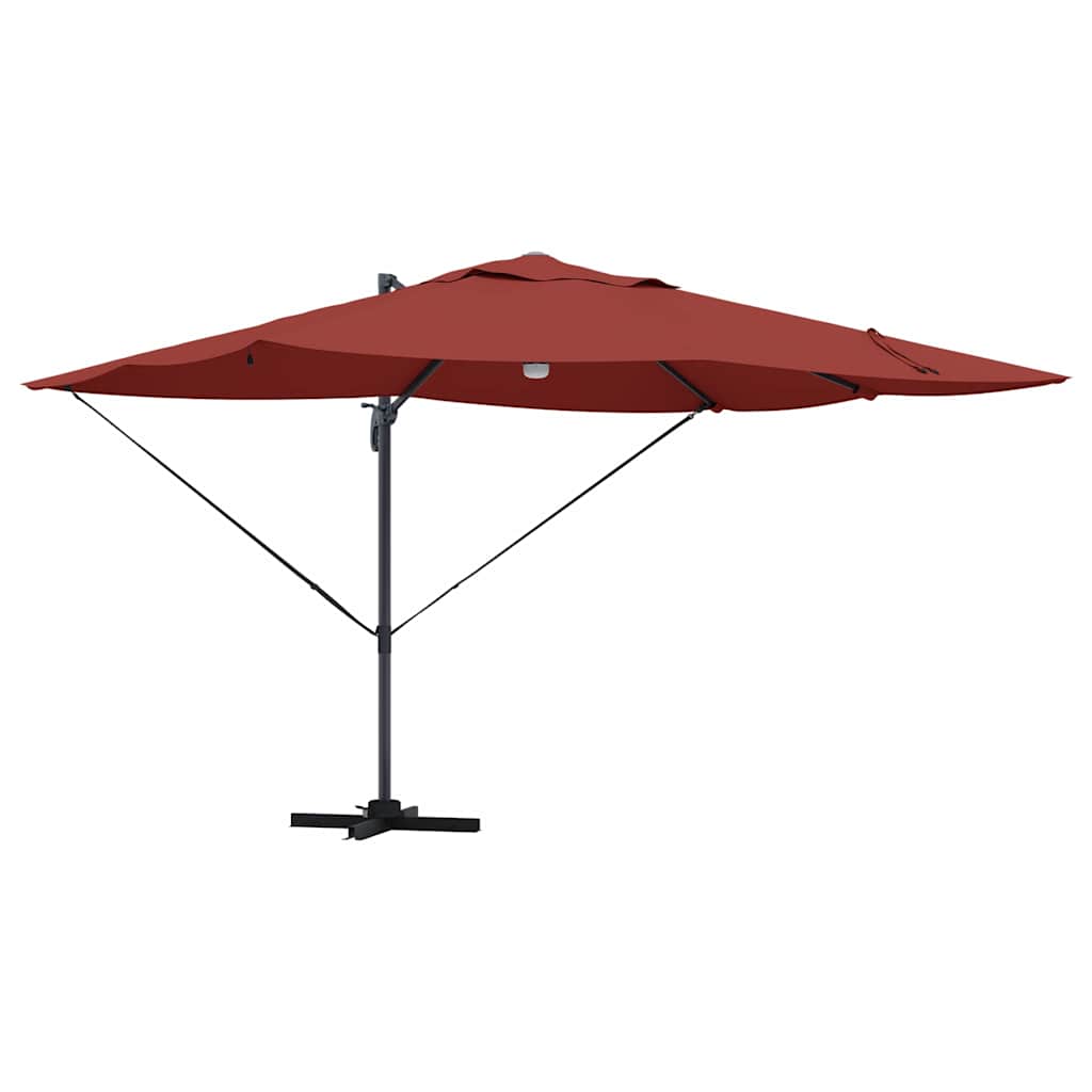 Maison Exclusive - Sonnenschirm Mit Led-lichtleisten Terrakotta 3