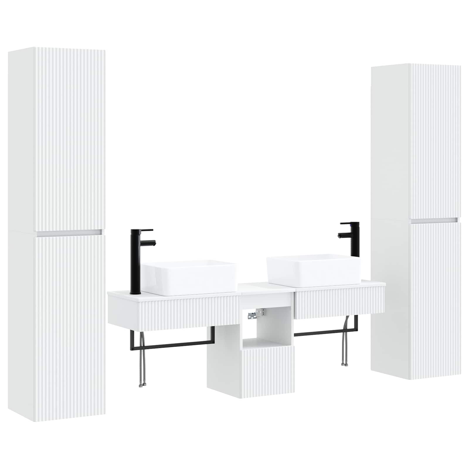 Maison Exclusive - Badezimmermöbel-set 5 Stk. Weiß 33 X 34,5 X 16