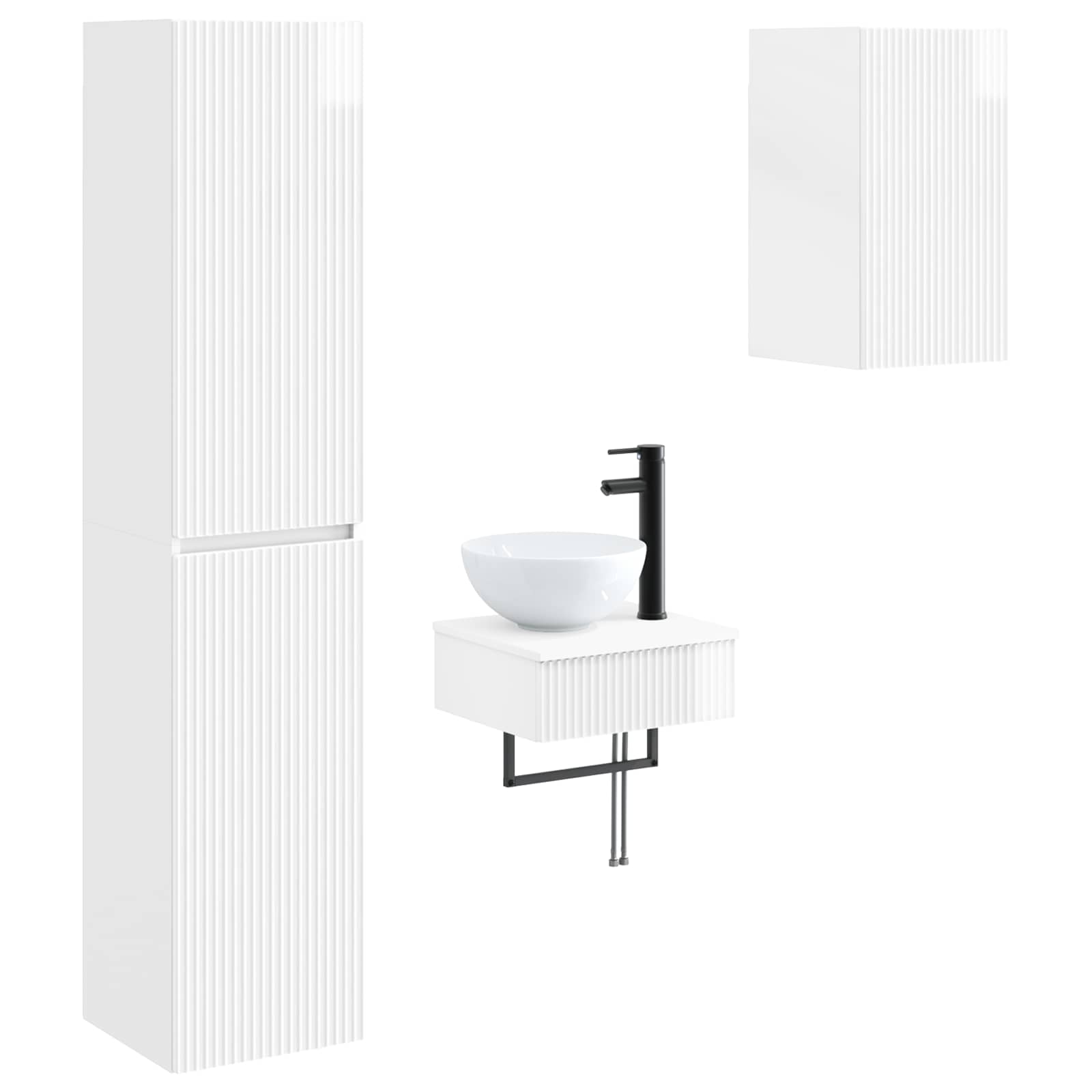 Maison Exclusive - Badezimmermöbel-set 3 Stk. Hochglanz Weiß 33 X