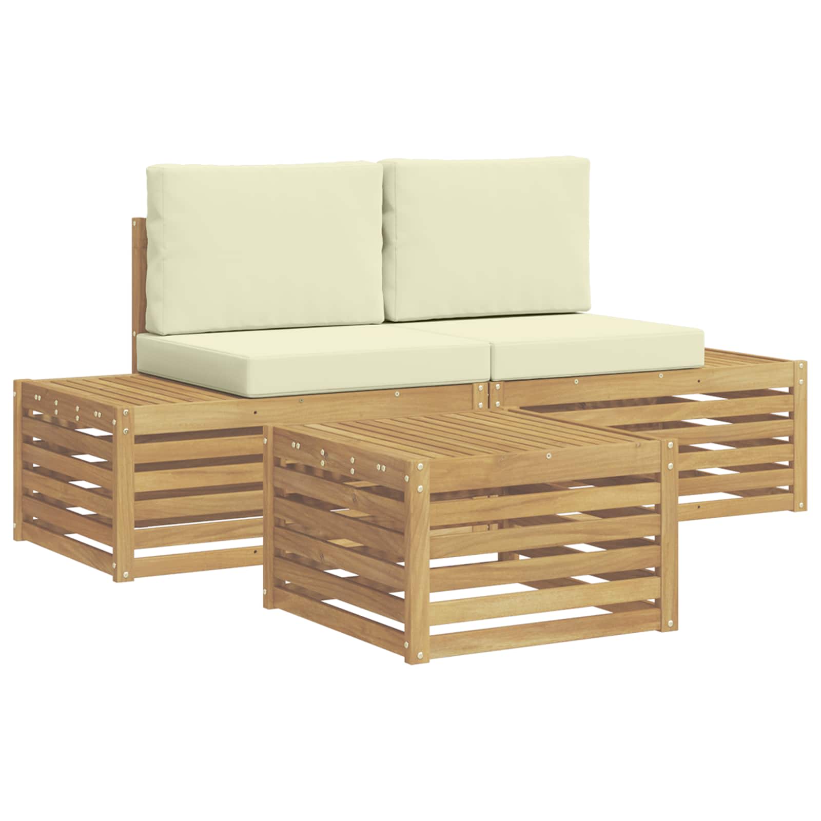 Maison Exclusive - Outdoor-sofagarnitur Mit Kissen Weiß 59 X 59 X