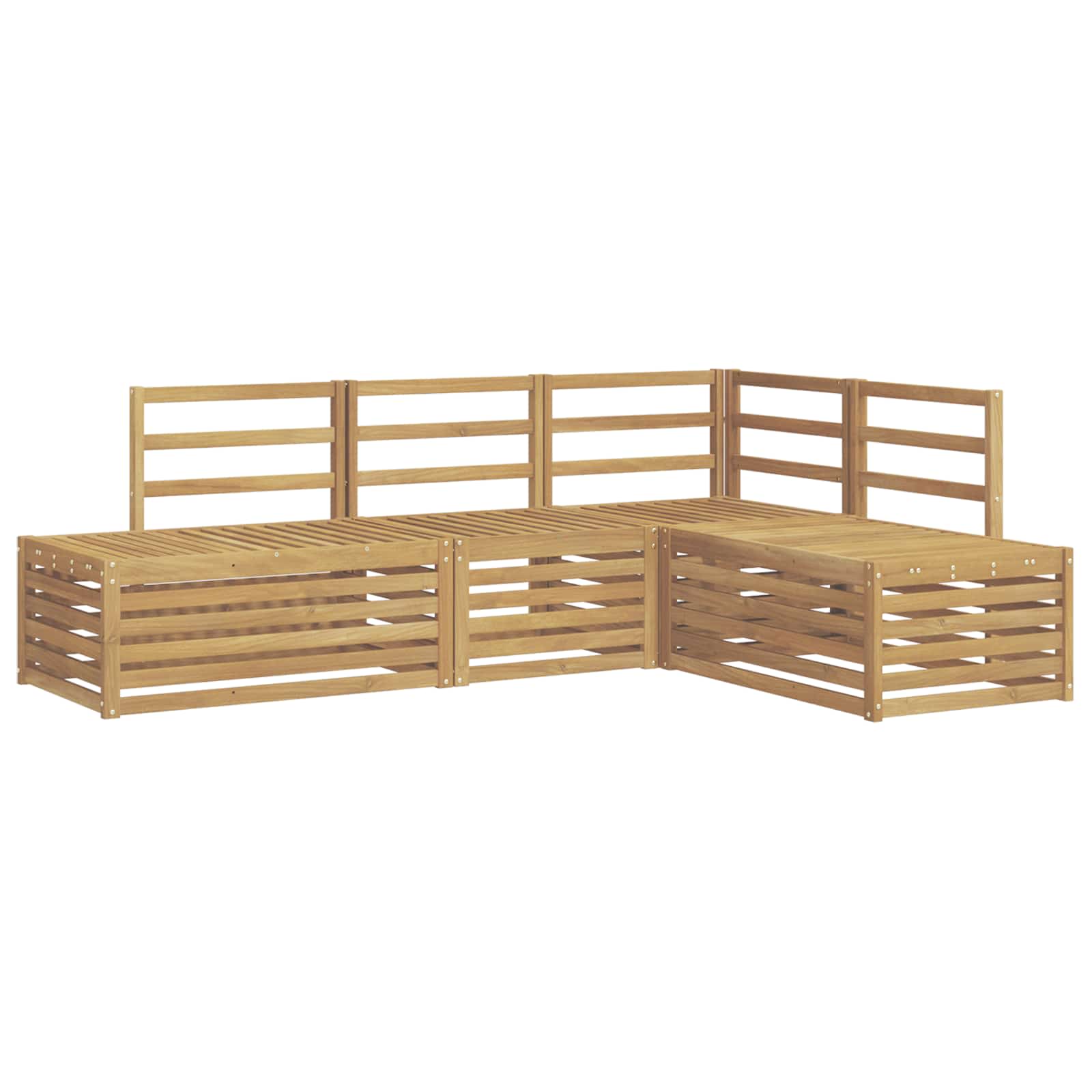Maison Exclusive - Outdoor-sofagarnitur 4 Stück Weiß Massivholz A