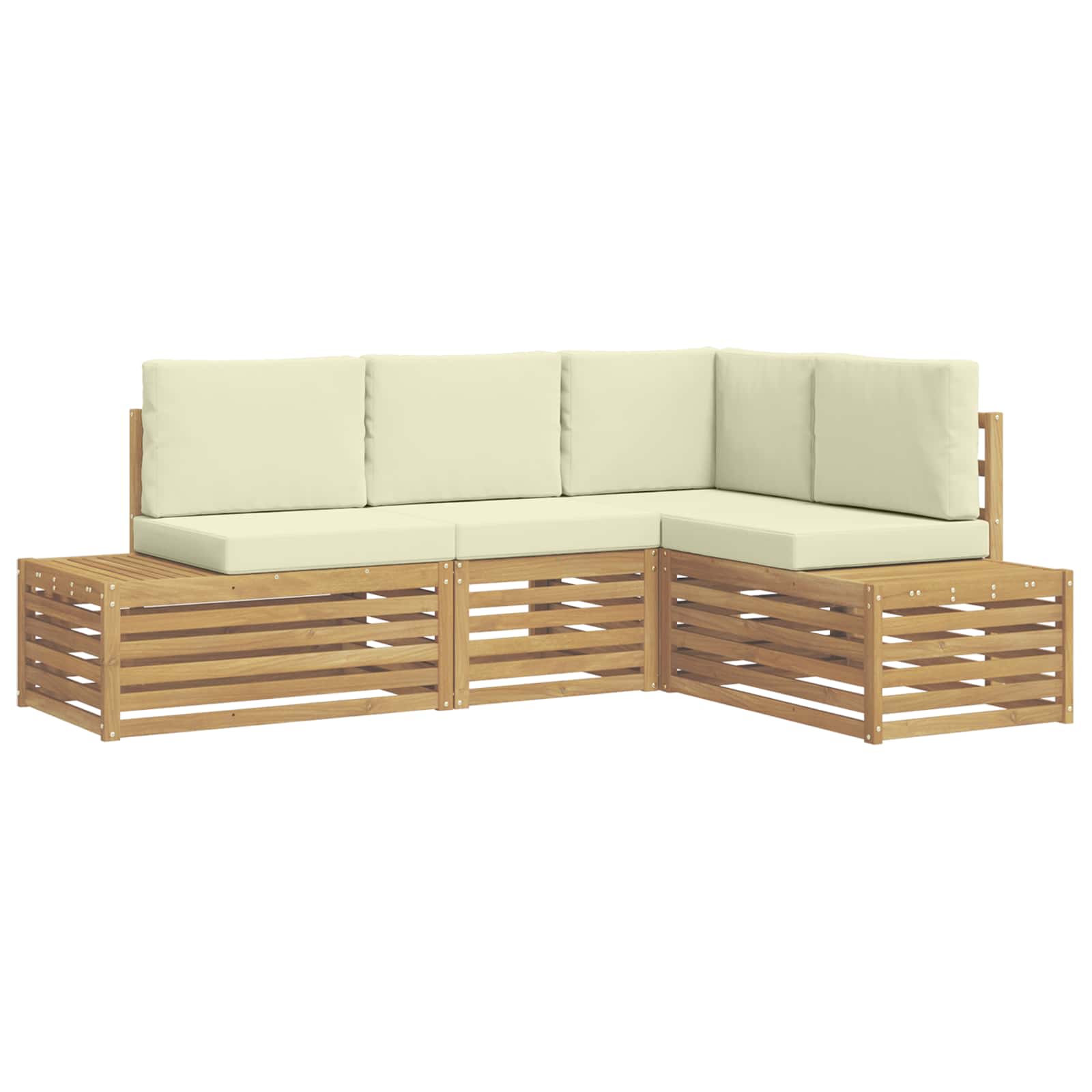 Maison Exclusive - Outdoor-sofagarnitur Weiß 213,5 X 154,5 X 73 C