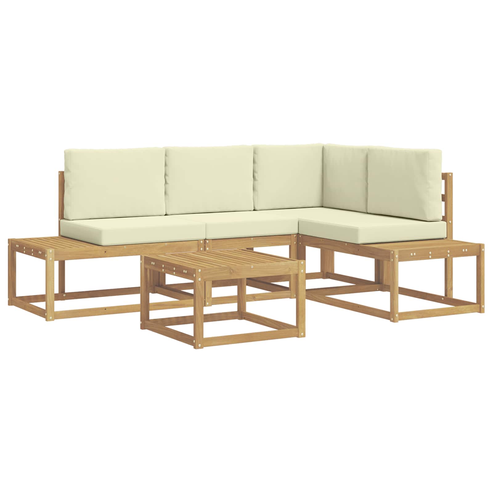 Maison Exclusive - Outdoor-sofagarnitur 4 Stück Weiß Und Creme Po