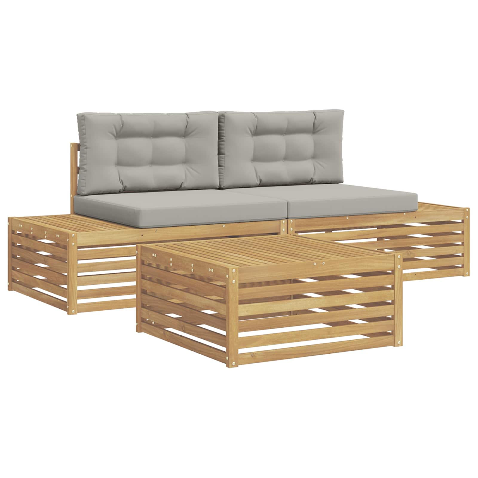 Maison Exclusive - 4 Stk. Outdoor-sofagarnitur Polyester Weiß