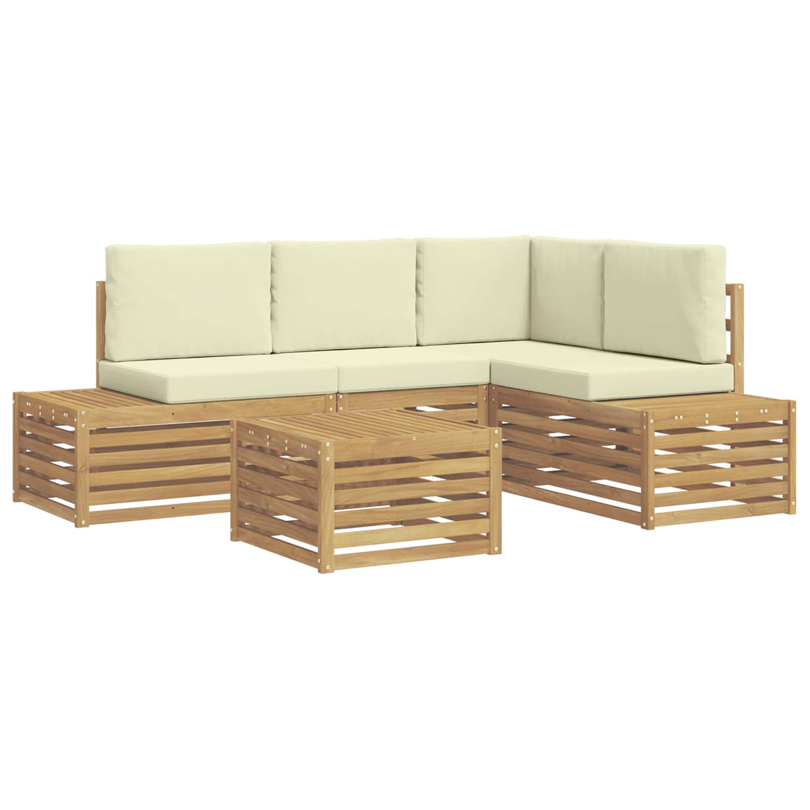 Maison Exclusive - 5 Stk. Outdoor-sofagarnitur Polyester Weiß
