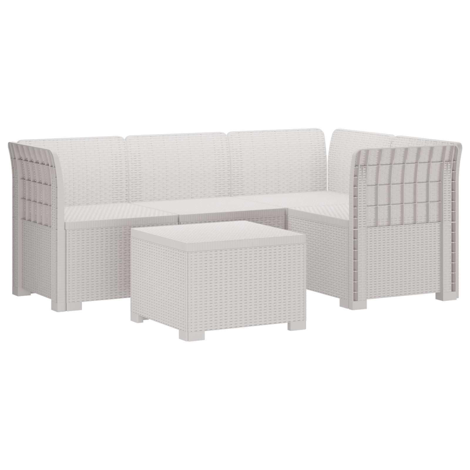 Maison Exclusive - 4-sitzer Garten Sofa Rattan Look Pp Weiß