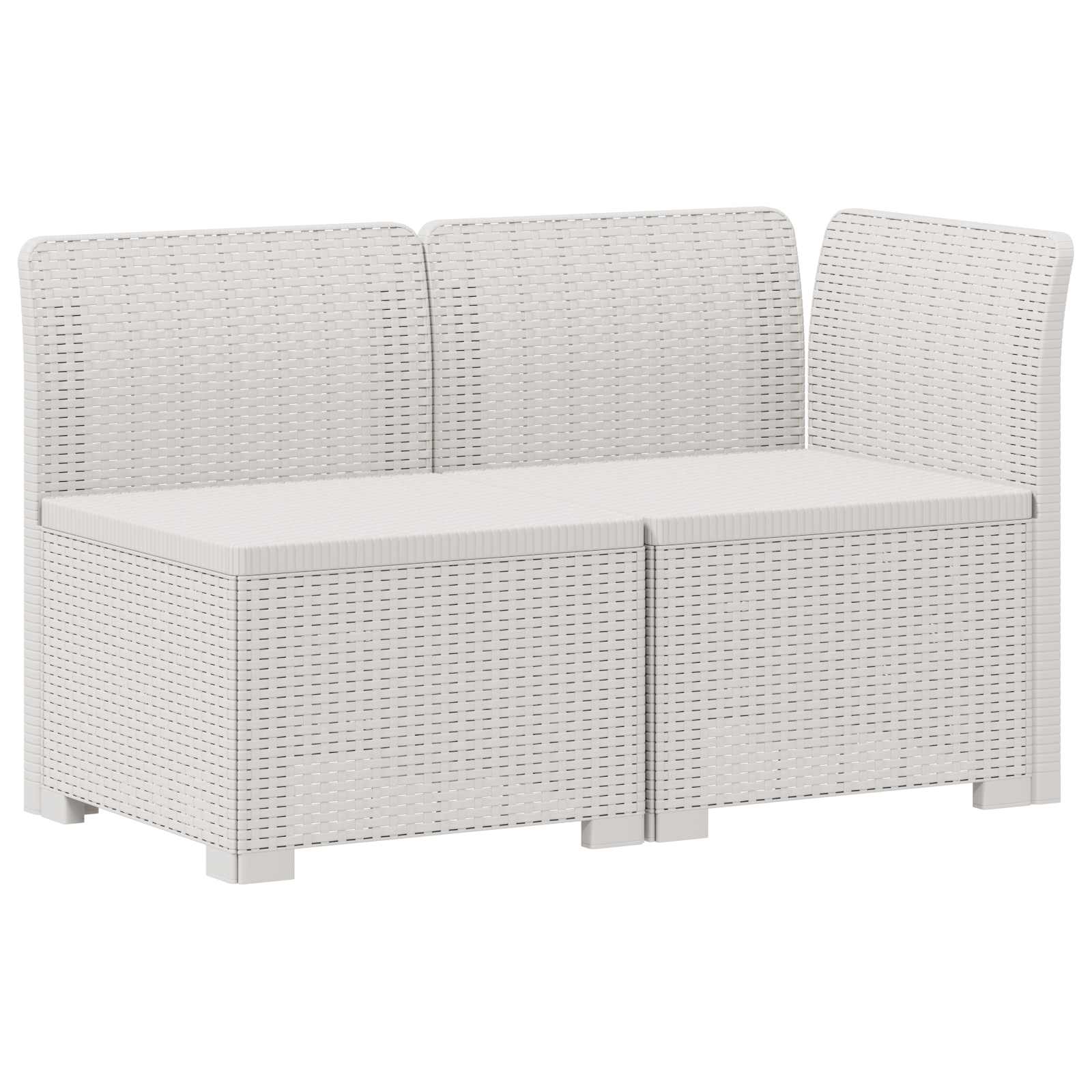 Maison Exclusive - 2-sitzer Garten-sofa Rattan-look Pp Weiß