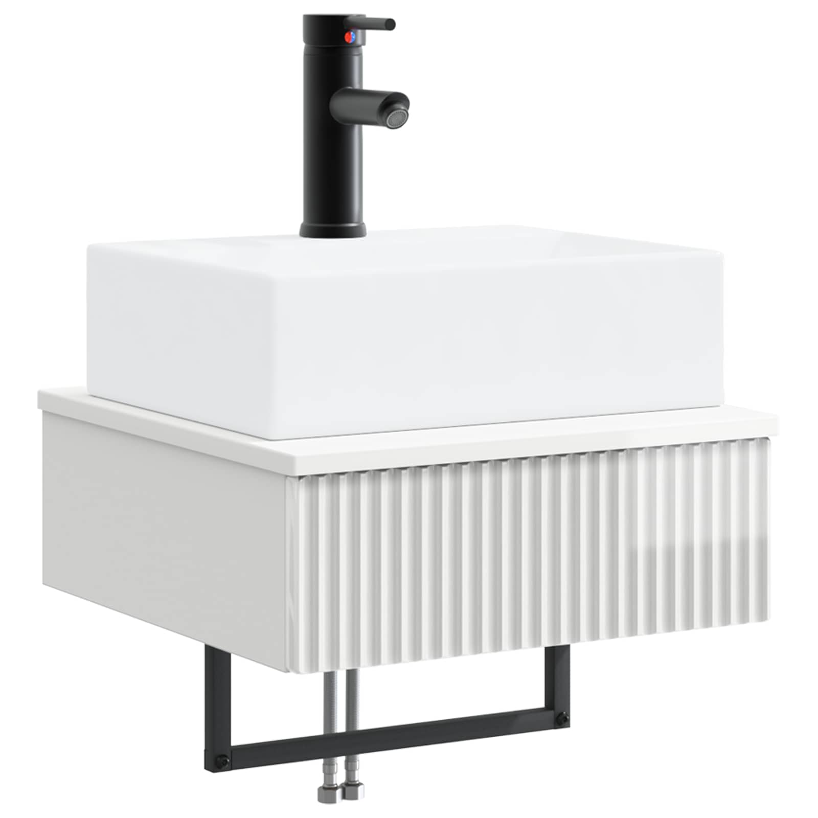 Maison Exclusive - Wandmontiertes Waschbecken Hochglanz Weiß 40 X