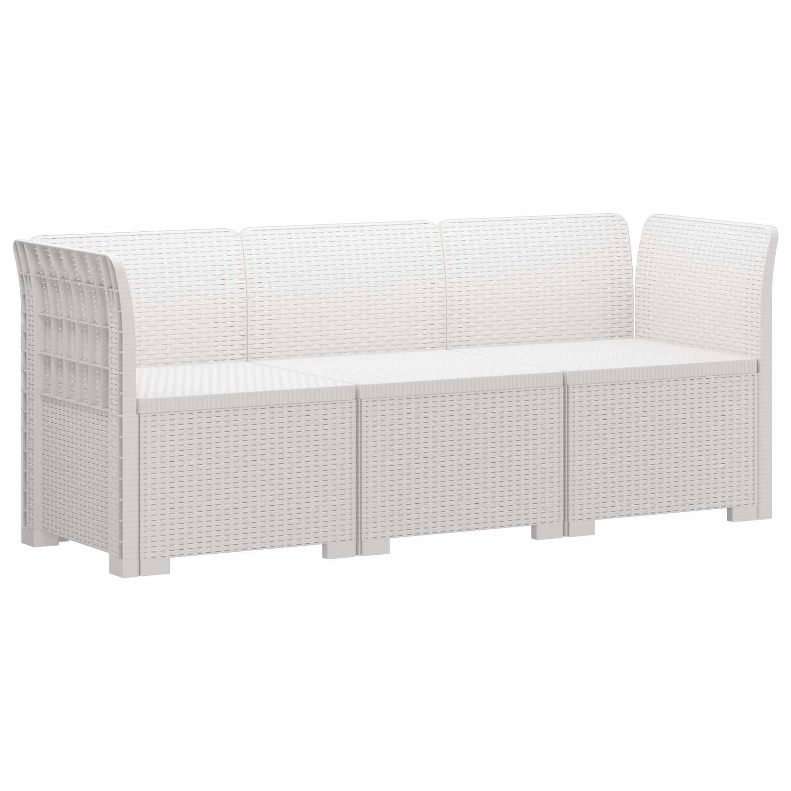 Maison Exclusive - 3-sitzer Garten Sofa Rattan Look Pp Weiß