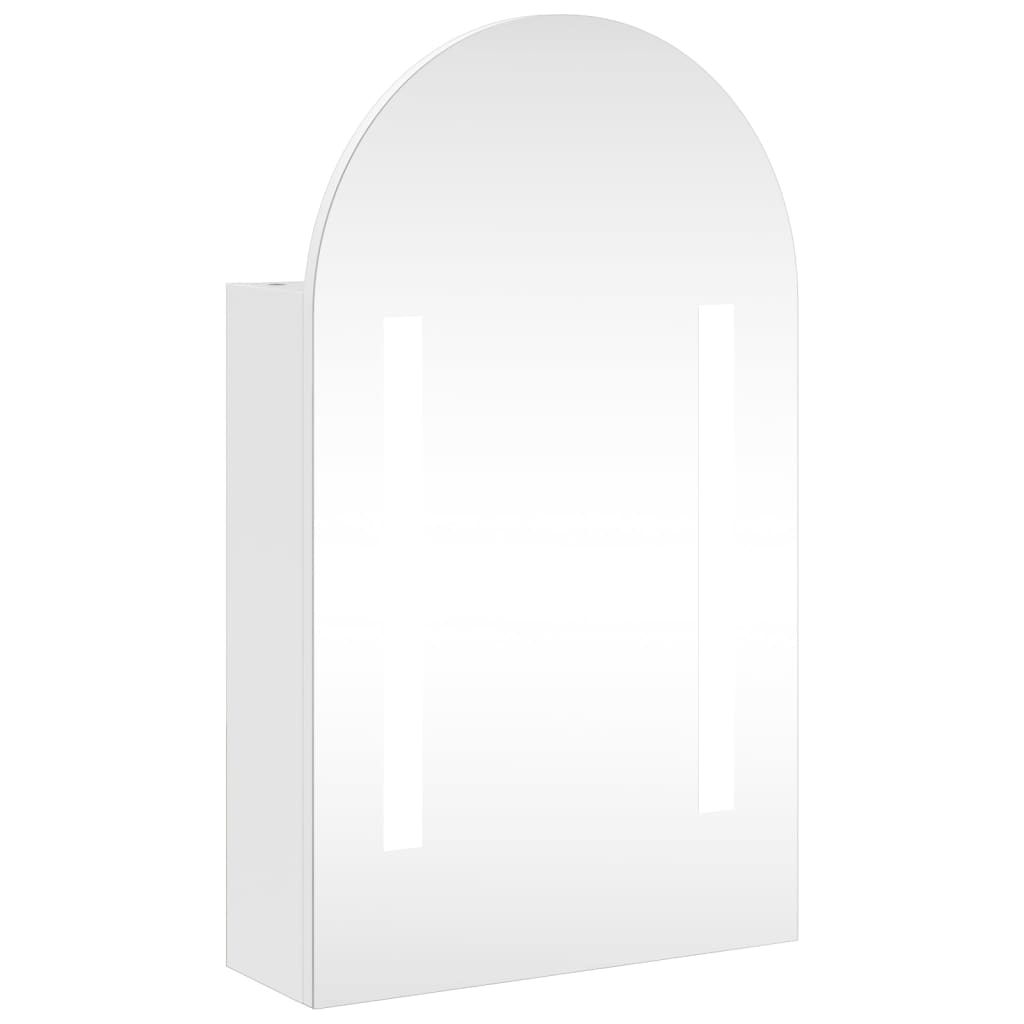 Maison Exclusive - Spiegelschrank Mit Led-beleuchtung Gewölbt Wei