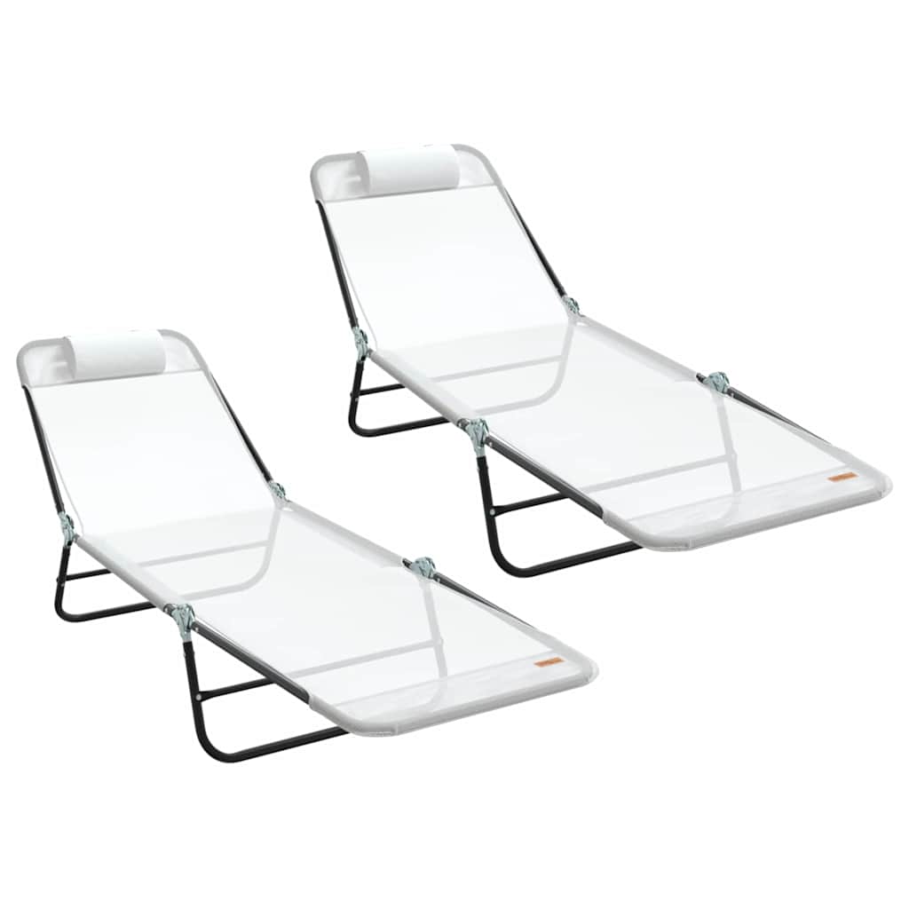 Maison Exclusive - Klappbare Sonnenliege 2 Stk. Textilene Creme