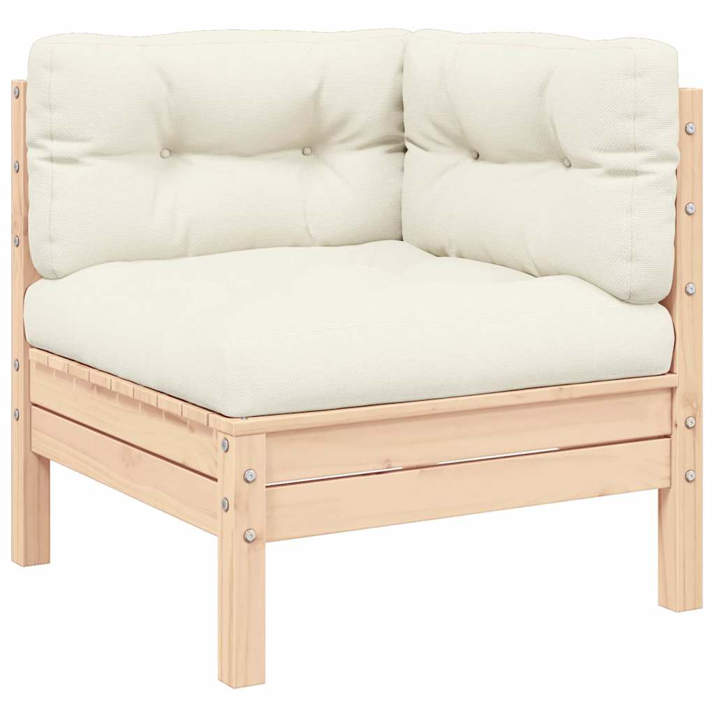Maison Exclusive - 3-tlg. Garten-lounge-set Mit Kissen In Creme M