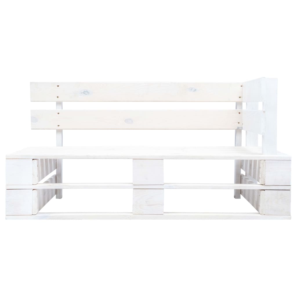 Maison Exclusive - Outdoor-eckbank Paletten Holz Weiß